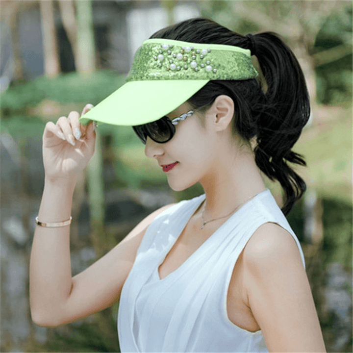 Women Summer Lace Adjustable Sunscreen Visor Sun Cap - MRSLM