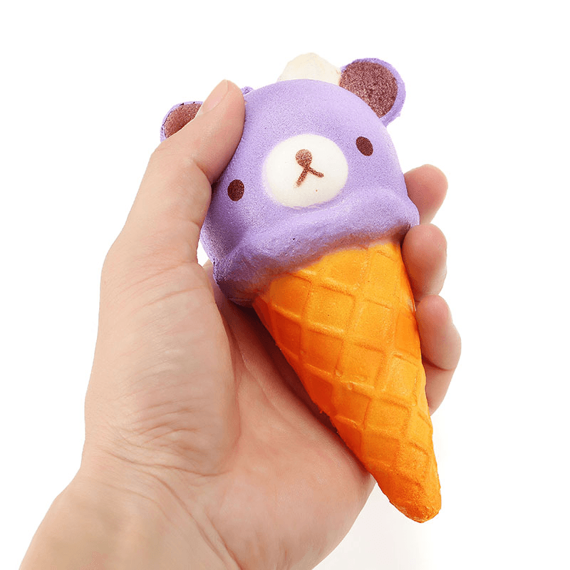 Squishy Ice Cream Bear Soft Slow Rising Collection Gift Decor Squish Squeeze Toy - MRSLM