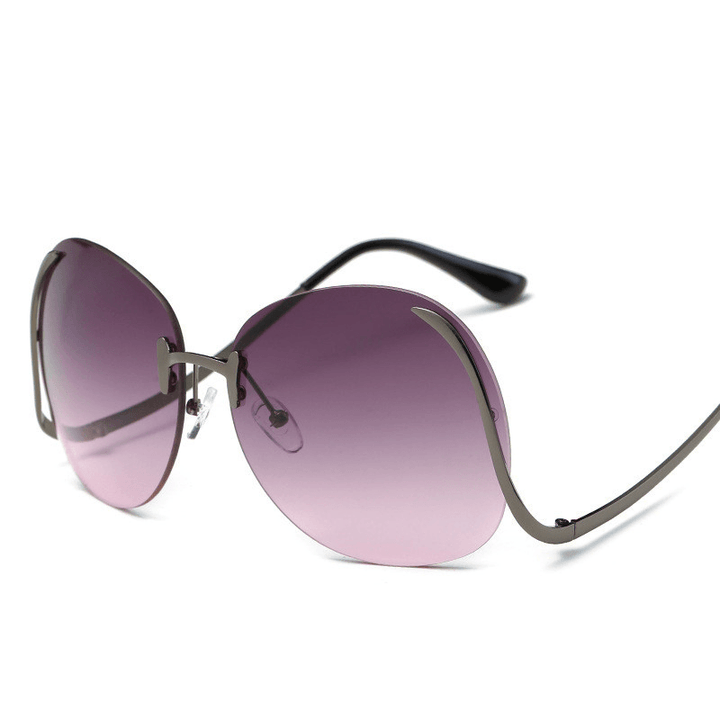 Color Ocean Lens Frameless Bent-Leg Sunglasses - MRSLM