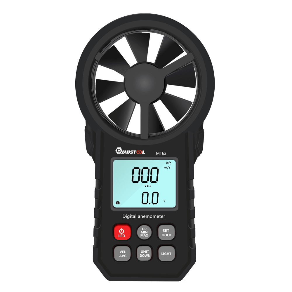 MUSTOOL MT62 Digital Anemometer Beaufort Wind Scale Measure Real-Time + Average Wind Speed Measure Air Volume Measure Wind Speed Meter with Temperature Test - MRSLM