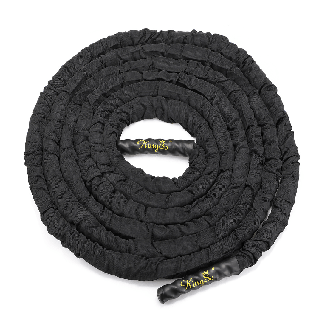 30Ft 1.5In Battle Rope Workout Strength Training Undulation Rope Exercise Tools Home Gym Fitness Equipment - MRSLM