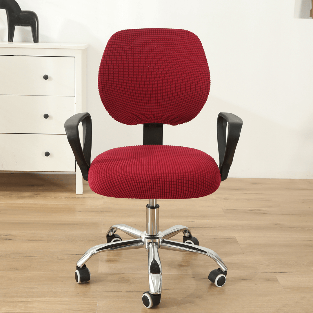 Multiple Colour Swivel Computer Stretch Chair Covers Armchair Back Seat Decor Office Rotating Set - MRSLM