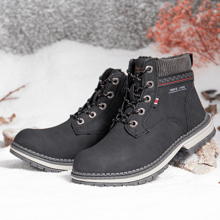 Women Outdoor Warm Lining Lace up Winter Snow Short Boots - MRSLM