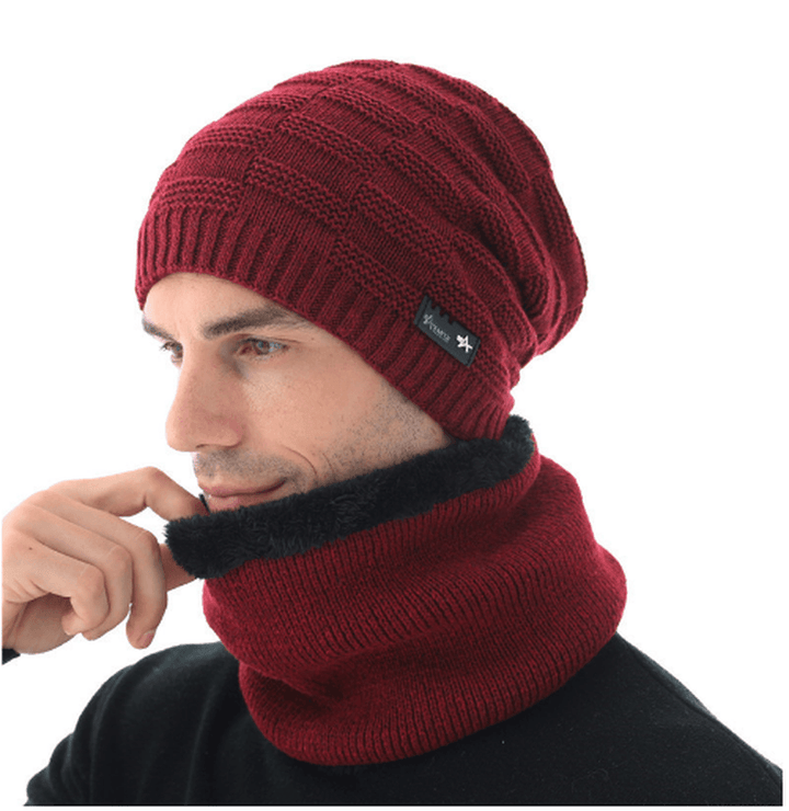 Wool Knitted Hat and Scarf Suit Men - MRSLM