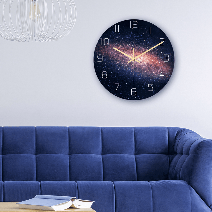 CC021 Creative Starry Pattern Wall Clock Mute Wall Clock Quartz Wall Clock for Home Office Decorations - MRSLM