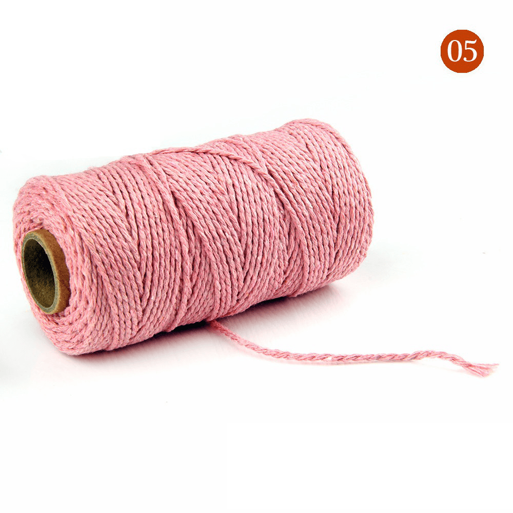 2Mmx100M Multi-Color Cotton Twist Rope DIY Materials Macrame Rustic Rope Hand Craft Rope Brush - MRSLM