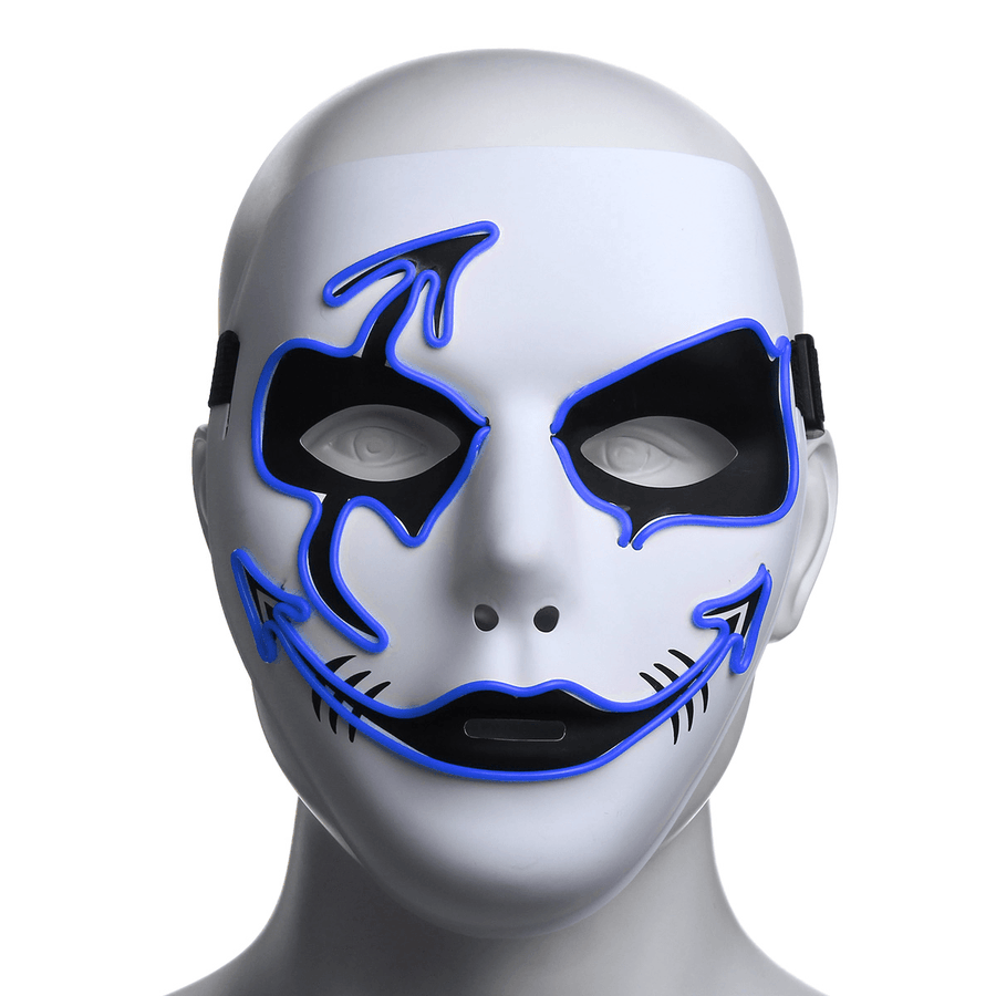 Halloween Mask LED Luminous Flashing Party Masks Light up Dance Halloween Cosplay - MRSLM