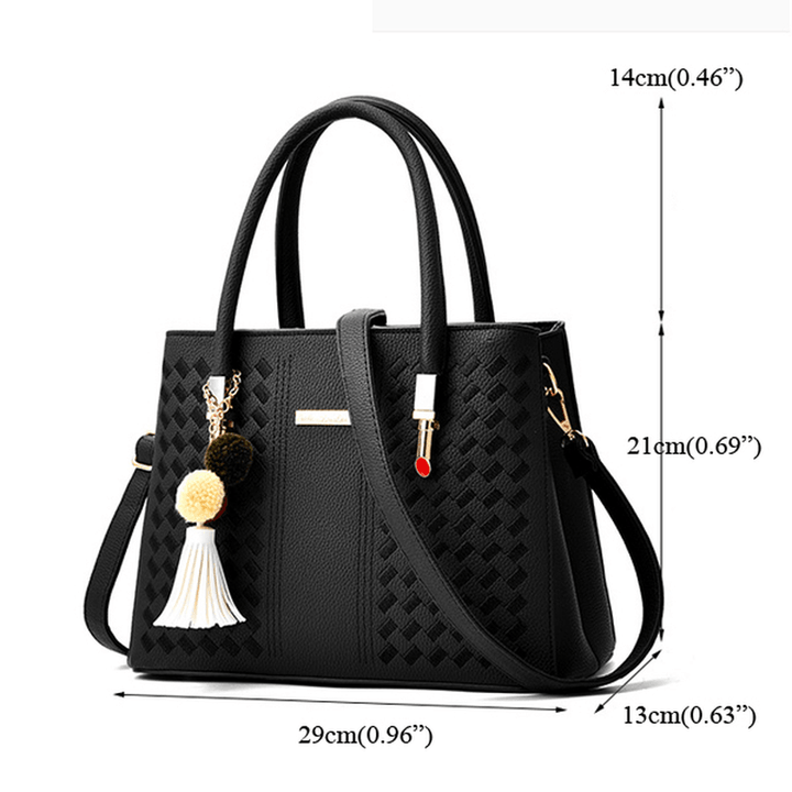 2 Main Pockets Women PU Leather Casual Handbag Crossbody Bag - MRSLM