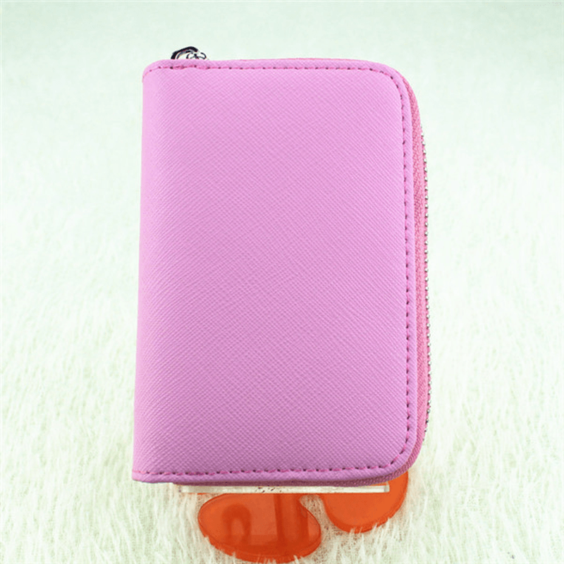 RFID Protection Zipper 9 Card Holder Portable Vintage Short Purse Coin Bags - MRSLM