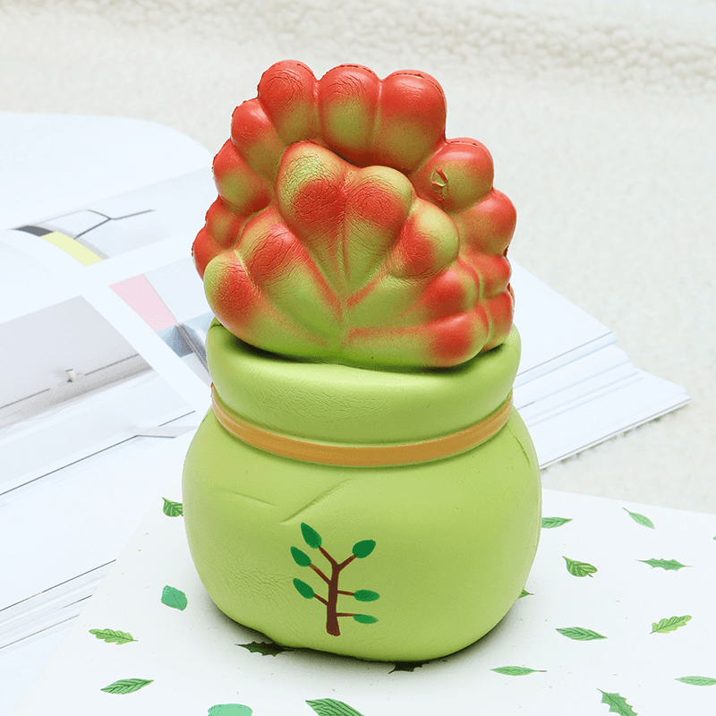 Vlampo Licensed Slow Rising Squishy Potted Succulents Lucky Plant Home Decoration Stress Release Toy 14Cm - MRSLM