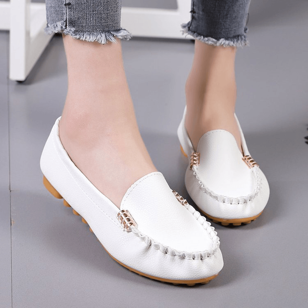 Women Stricing Non Slip Soft Sole Casual Slip on Loafers - MRSLM