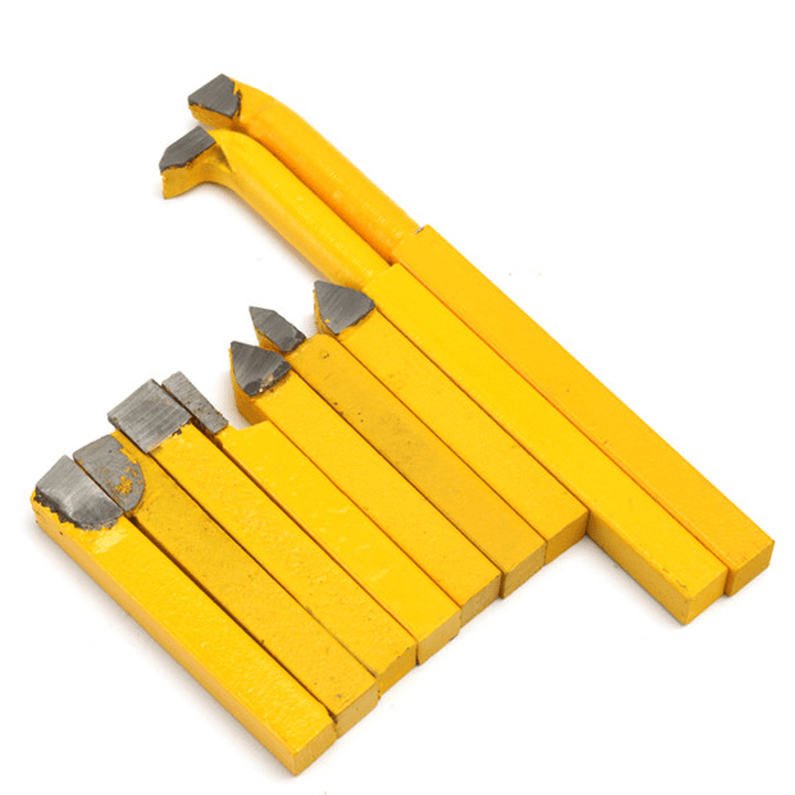 9Pcs 8X8Mm YW1 Carbide Lathe Turning Tool Holder Yellow - MRSLM