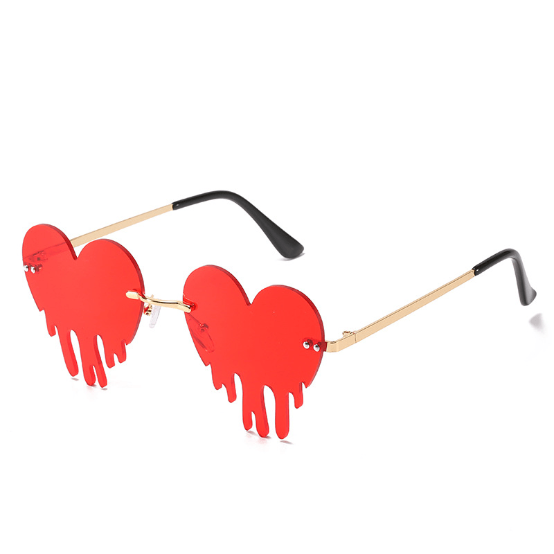 Women'S Personality Rimless Love Tears Sunglasses - MRSLM