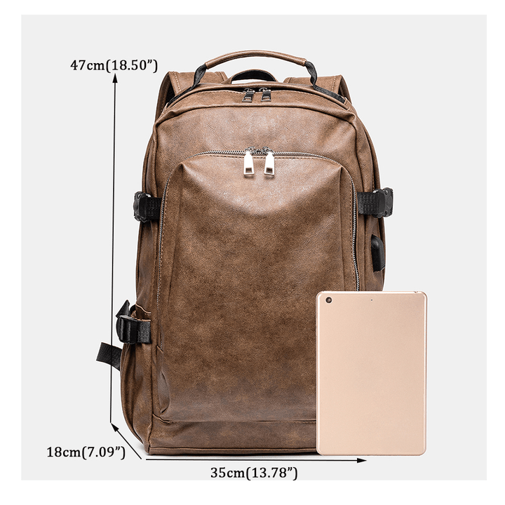 Men Leisure Retro USB Charging Multifunctional Backpack - MRSLM