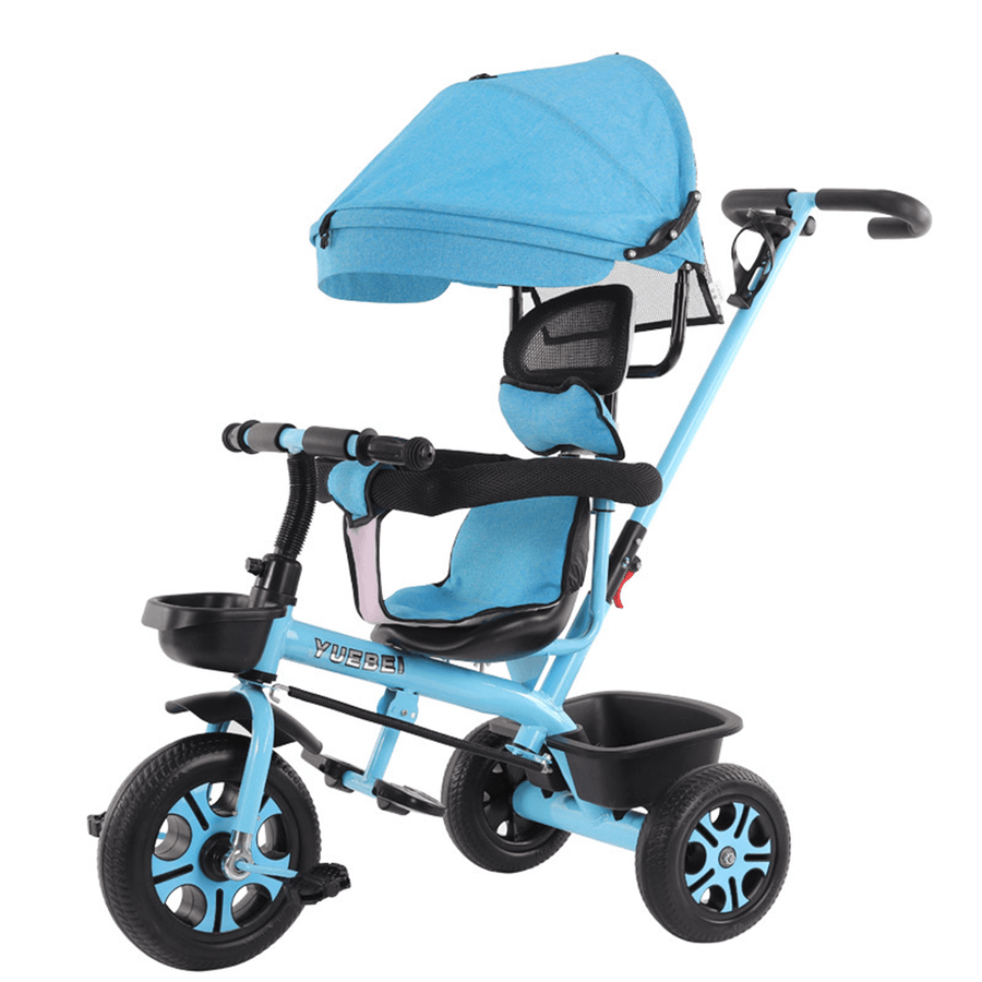 4 in 1 Adjustable Folding Baby Kid Stroller Bicycle 3 Wheel Ride Trike Push Bike - MRSLM