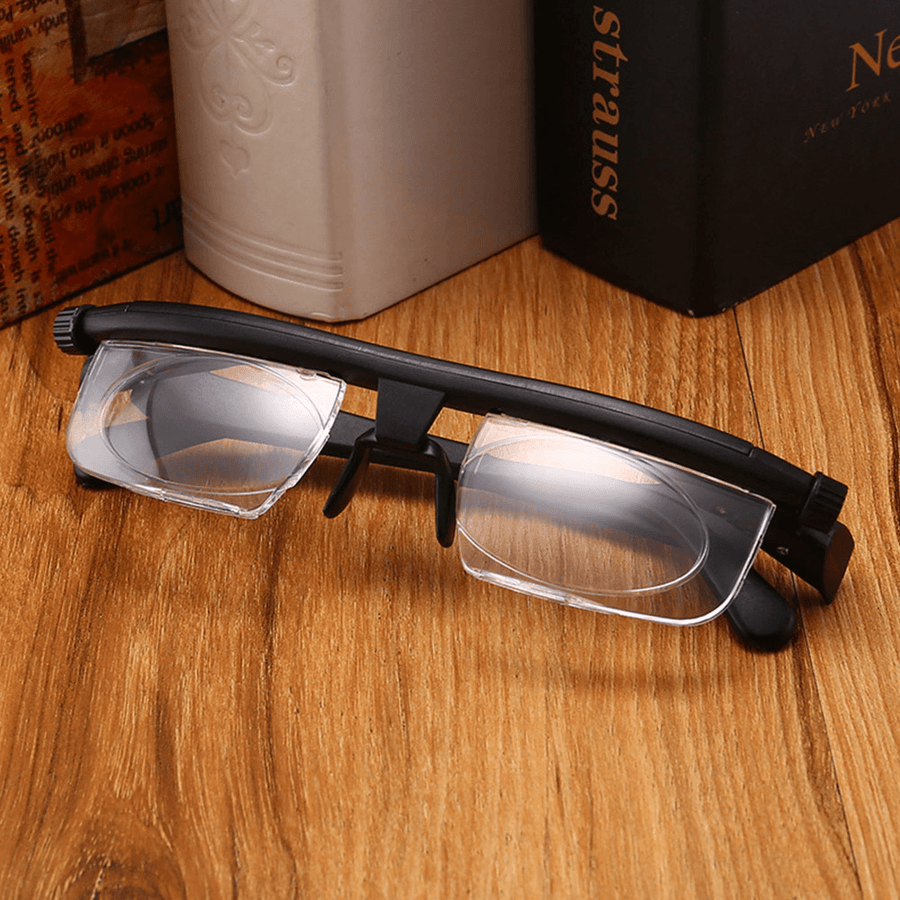 Unisex Half Frame Adjustable Degree Glasses Focal Length Adjustment Myopia Reading Glasses Selt-Adjusting Glasses - MRSLM