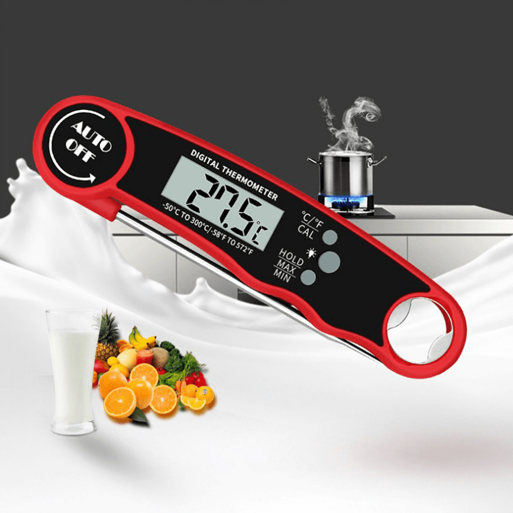 Instant Read Meat Thermometer Digital Grilling Dual Probe Thermometer with Back Light and Alarm Function for Outdoor BBQ Cooking - MRSLM