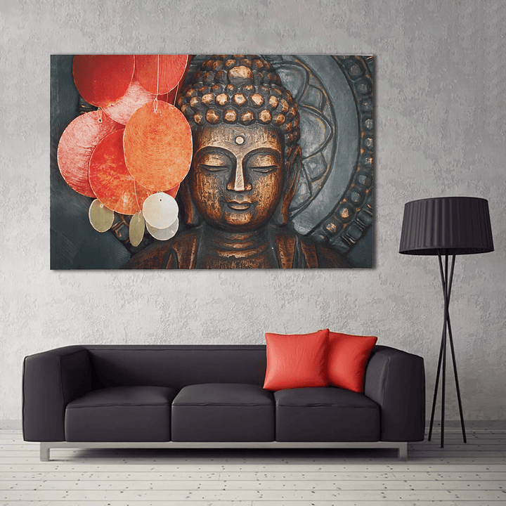 HD Statue Meditation Painting Print on Cambric Home Room Wall Sticker Art Decor - MRSLM