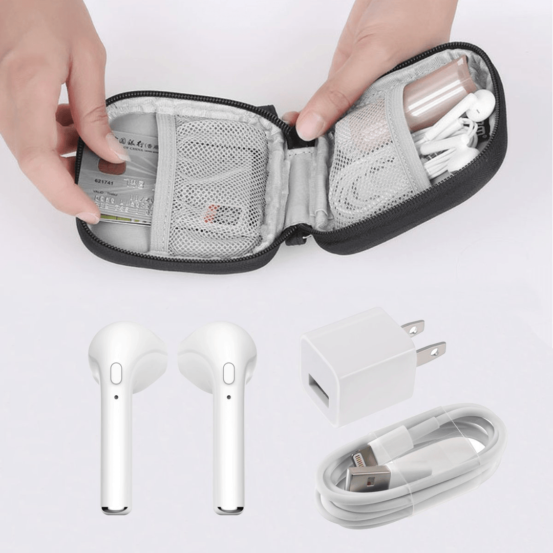 BUBM Travel Carrying Case for Small Electronics and Accessories Earphone Earbuds Cable Change Purse - MRSLM