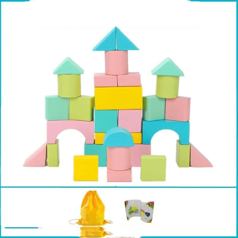 Children'S Educational Building Blocks Toy Blocks Assembled Wooden - MRSLM