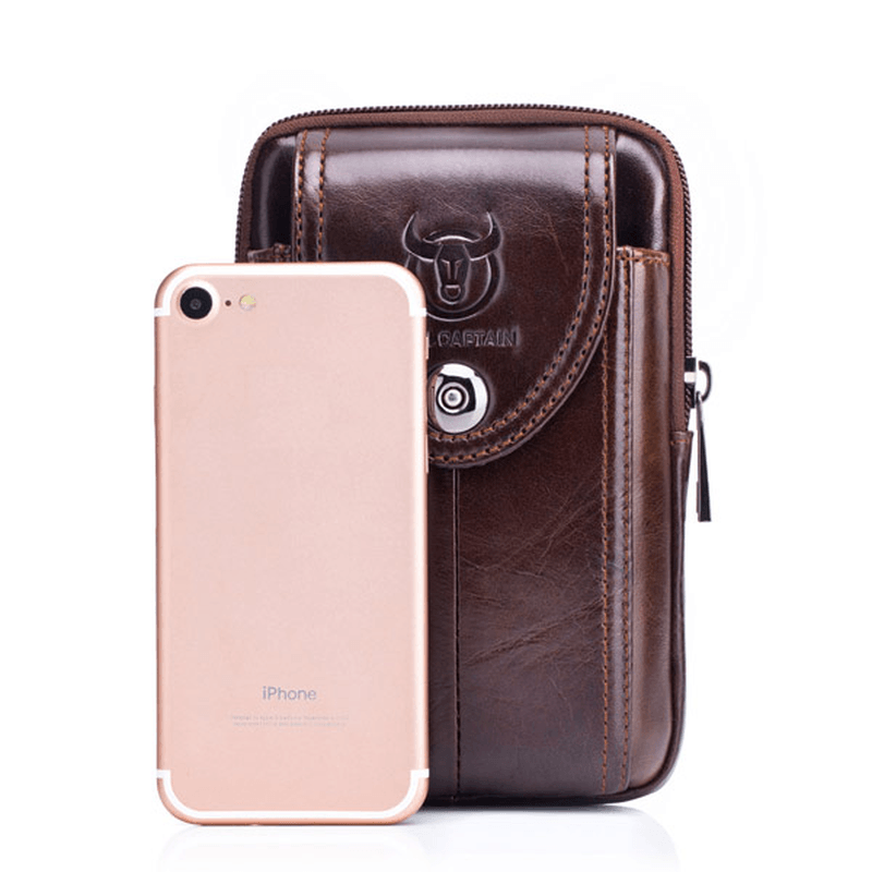 Bullcaptain Bag Men Genuine Leather Loop Belt Phone Bag - MRSLM