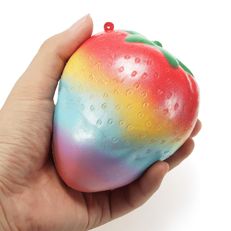 Squishy Rainbow Jam Chocolate Strawberry Jumbo 10Cm Soft Slow Rising Fruit Collection Gift Decor Toy - MRSLM