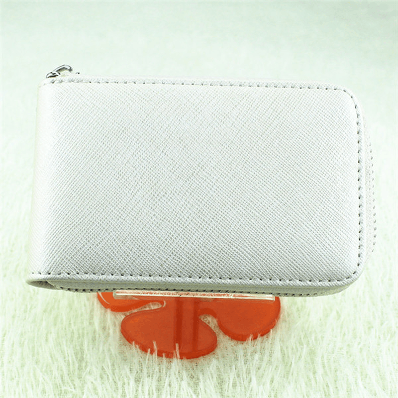 RFID Protection Zipper 9 Card Holder Portable Vintage Short Purse Coin Bags - MRSLM