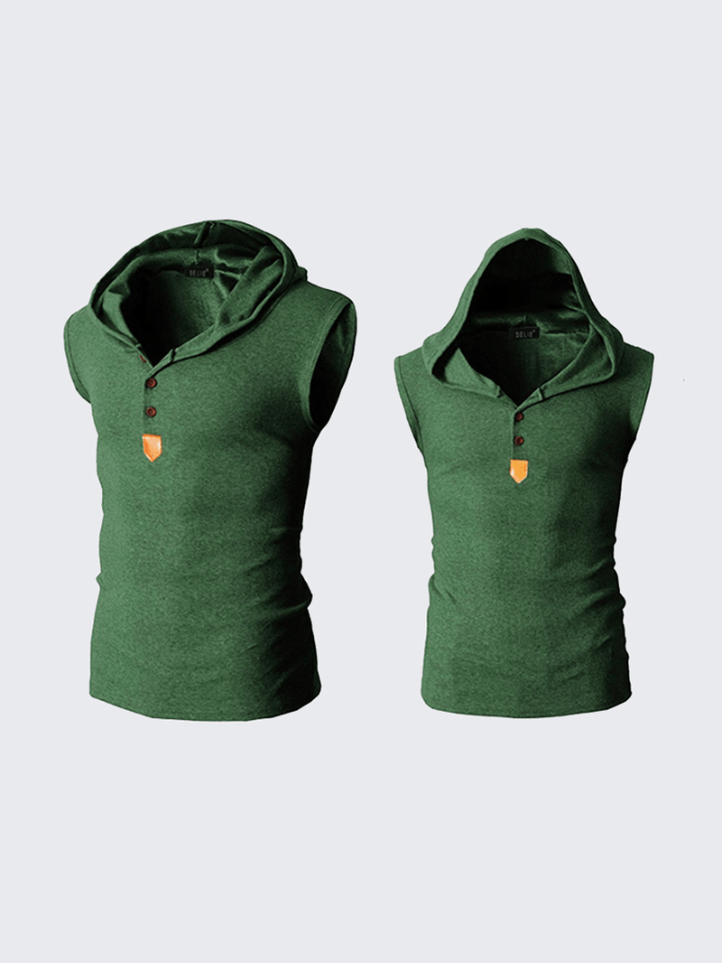 Slim Fit Hooded Sport Tank Tops - MRSLM