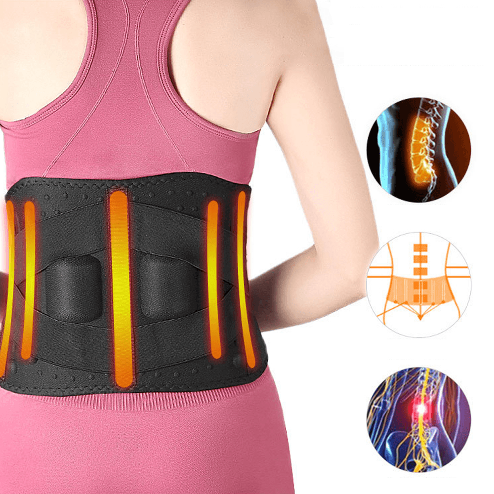 Adjustable Waist Support Belt 3 Modes Heating Back Massage Band Lumbar Brace - MRSLM