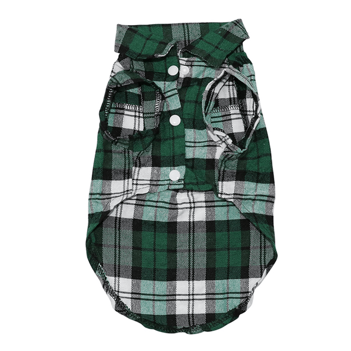 Pet Dog Clothes Soft Puppy Spring Summer Plaid Shirt Outfits Pet Clothing Pet T-Shirt - MRSLM