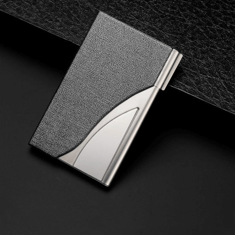 Ipree® Stainless Steel Metal Card Holder Credit Card Case Portable ID Card Clip Box - MRSLM