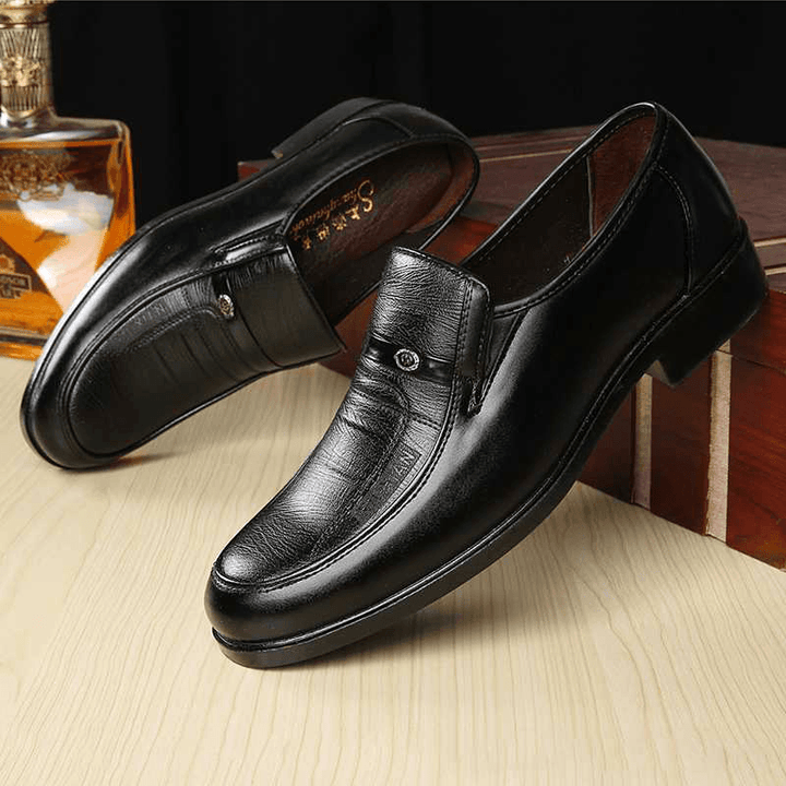 Men Casual Soft Leather Business Shoes Formal Shoes - MRSLM