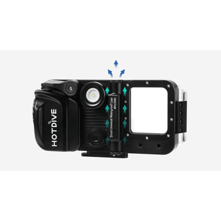 HOTDIVE Smart Scuba Diving Phone Case Bluetooth Underwater Phone Bag with 800Lm Flashlight Outdoor Swimming - MRSLM