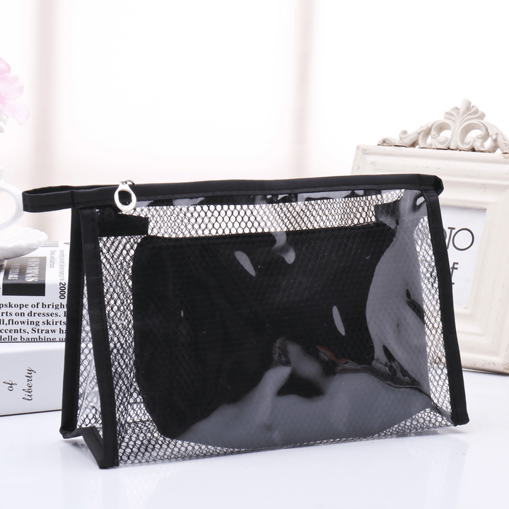 Honana BX-112 Waterproof PVC Cosmetic Bags Two-Piece Suit Net Travel Makeup Transparent Bag - MRSLM