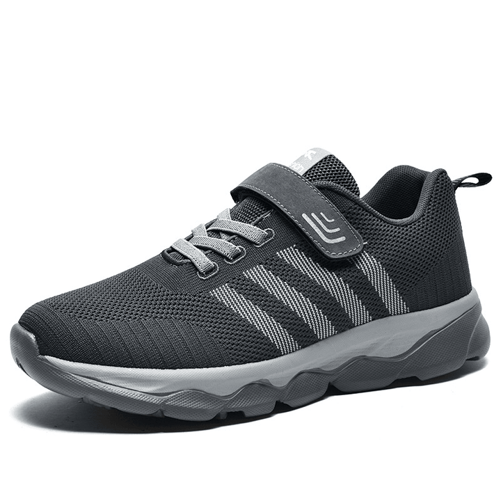 Men Kintted Fabric Striped Detail Casaul Comfy Non Slip Running Sneakers - MRSLM