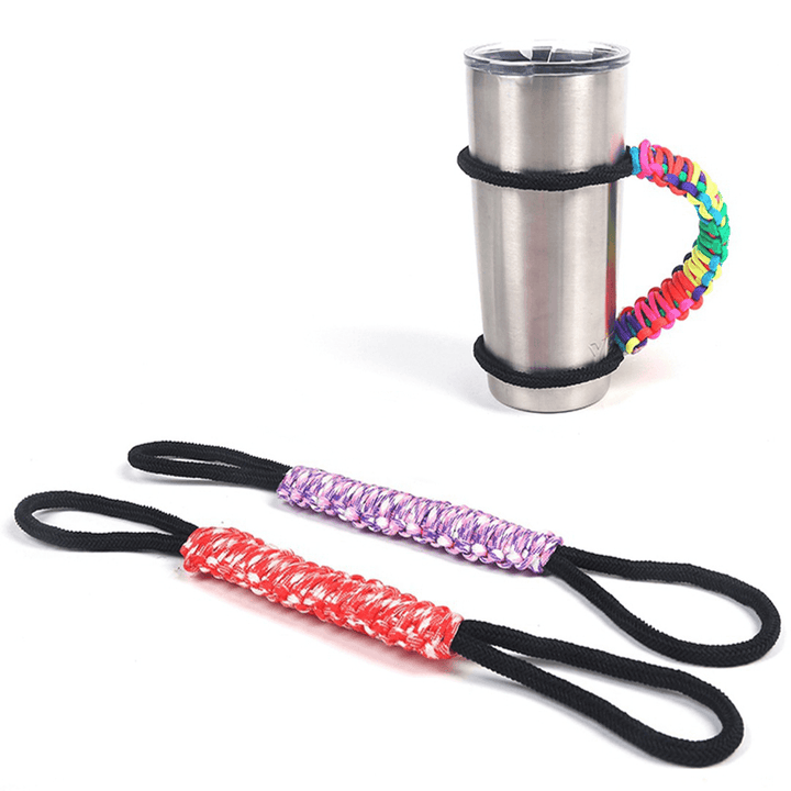 0OZ Adjustable Nylon Paracord Water Cup Tumbler Handle Bottle Ring Rope Survival Strap - MRSLM