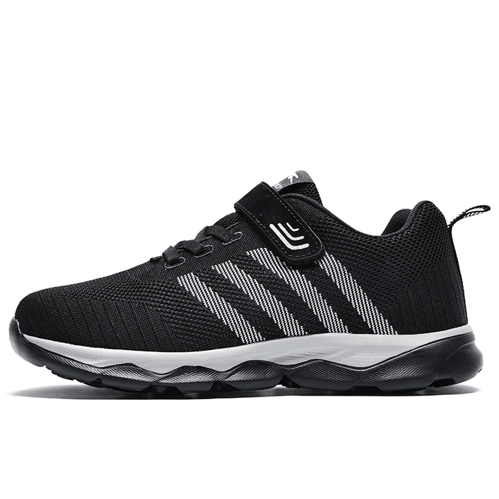 Men Kintted Fabric Striped Detail Casaul Comfy Non Slip Running Sneakers - MRSLM