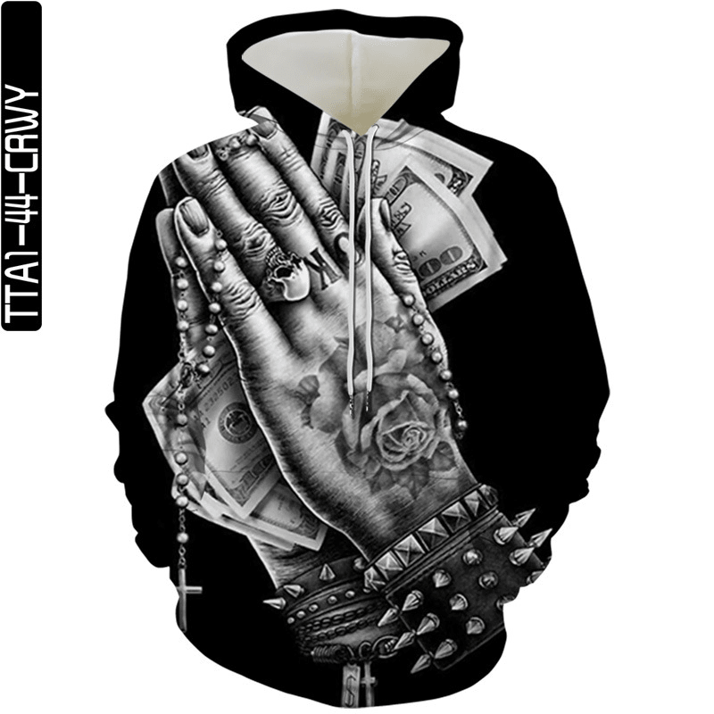 Harajuku Style European and American Trend Digital Printing Hoodie Men - MRSLM