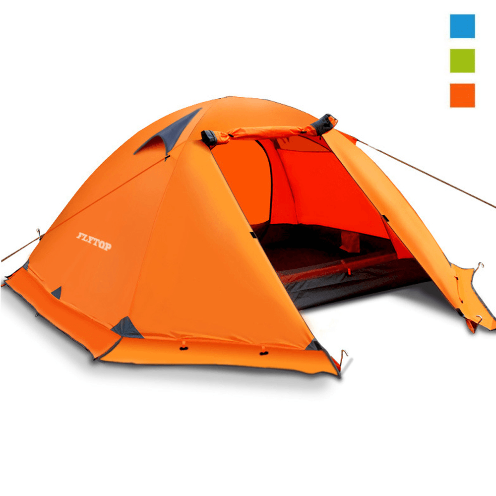 FLYTOP 3-4 Person Camping Tent Set All-Season Double Layers Aluminum Pole anti Snow Windproof Rainstorm Anti-Uv Canopy with Snow Skirt - MRSLM