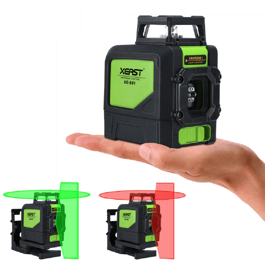 XEAST XE-901 Laser Level 5 Lines 3D Green Laser Levels Self Leveling 360 Horizontal an Vertical Cross Super Powerful Green Laser Beam Line - MRSLM