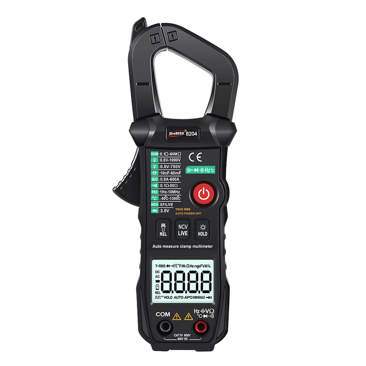 Winapex 8204 Intelligent Automatic True RMS Clamp Meter DC Current Measurement with Temperature Measurement AC/DC Multimeter - MRSLM