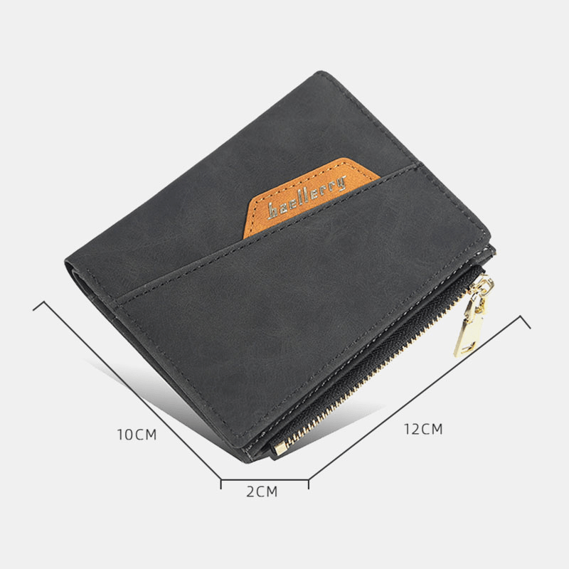 Men PU Leather Multi-Card Slot Casual Thin Money Clip Card Holder Wallet - MRSLM