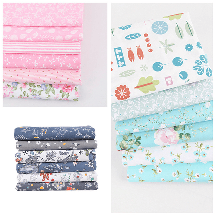 25 X 20Cm 6PCS Cotton Fabric Squares Quilting Printed Cloth for Patchwork Needlework DIY Handmade Material - MRSLM