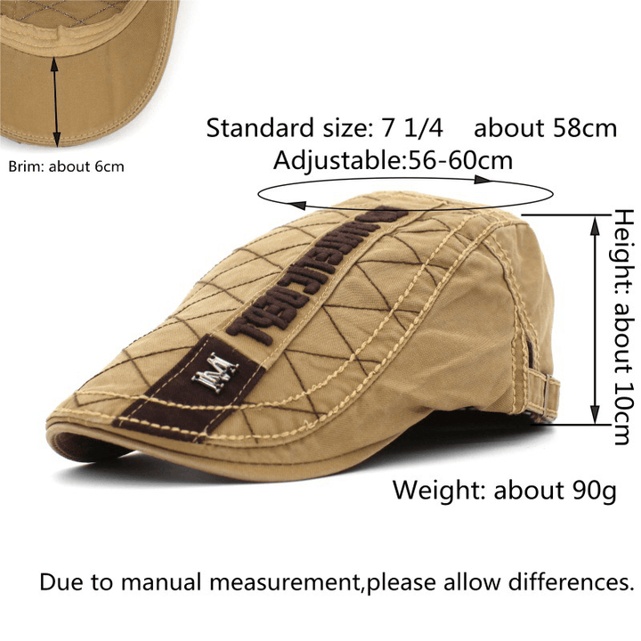 Mens Outdoor Summer Patchwork Breathable Beret Caps Newsboy Cabbie Flat Caps Visor - MRSLM