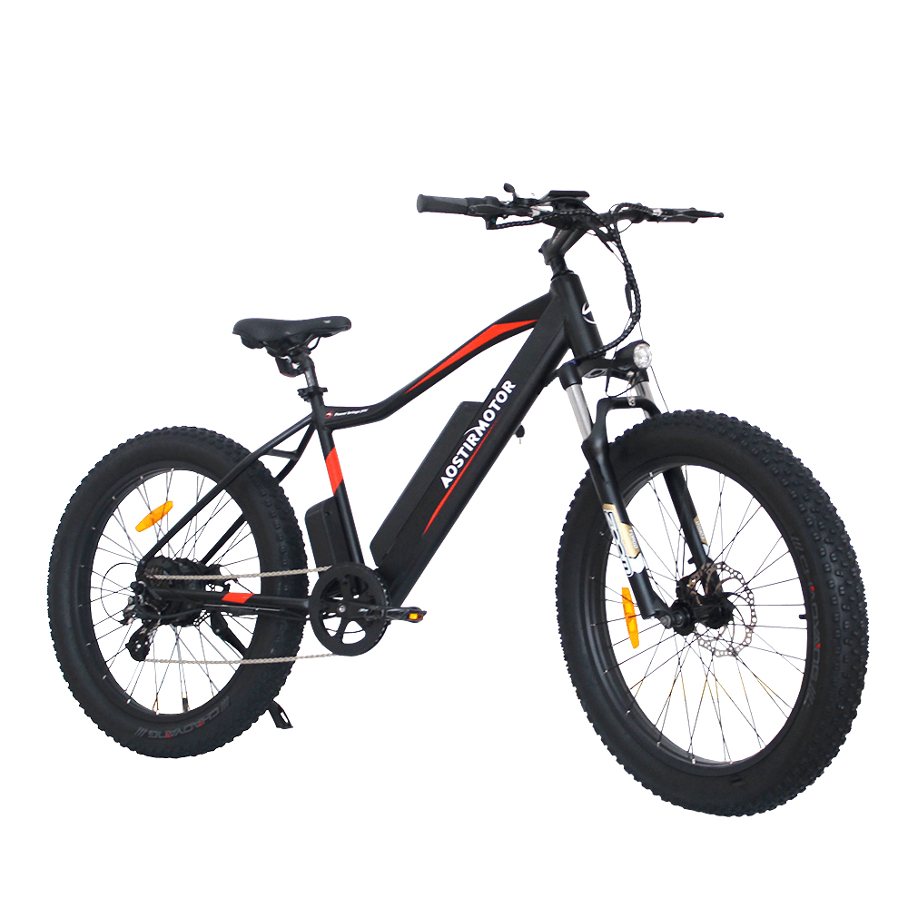 [US DIRECT] AOSTIRMOTOR S07-2 Electric Bike 26Inch 750W 48V 10.4Ah 45Km/H Max Speed 30Km Mileage 120Kg Max Load Mountain Fat Tire Electric Bicycle - MRSLM