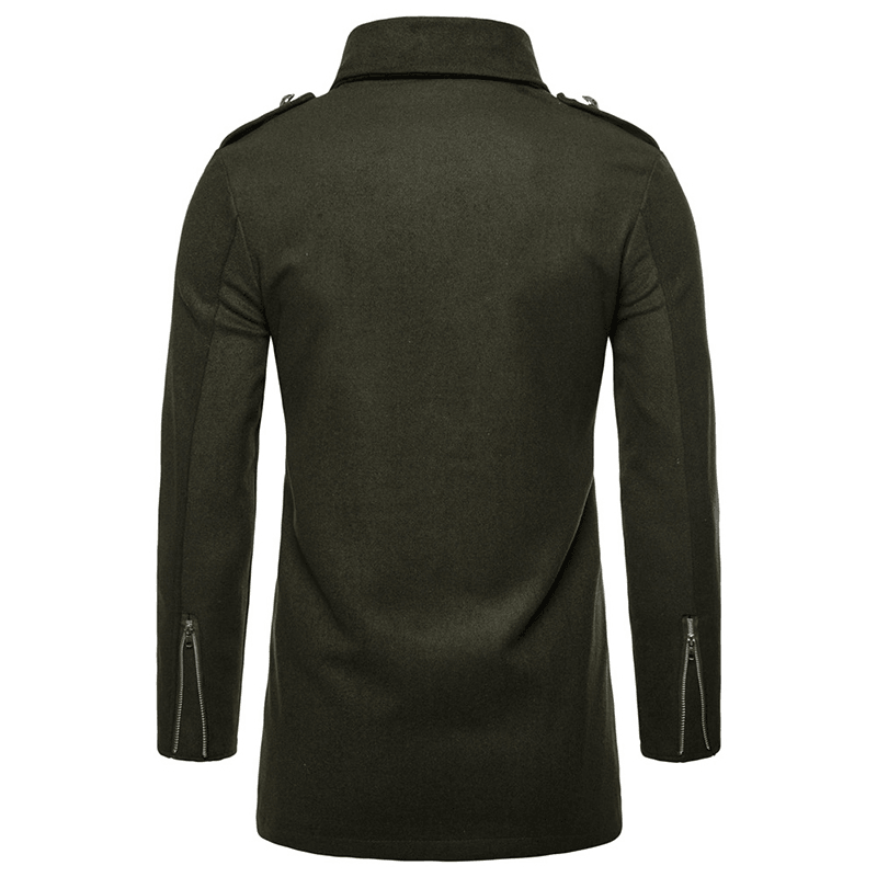 Mens Mid Long Winter Coat Stylish Slim Fit Jacket - MRSLM