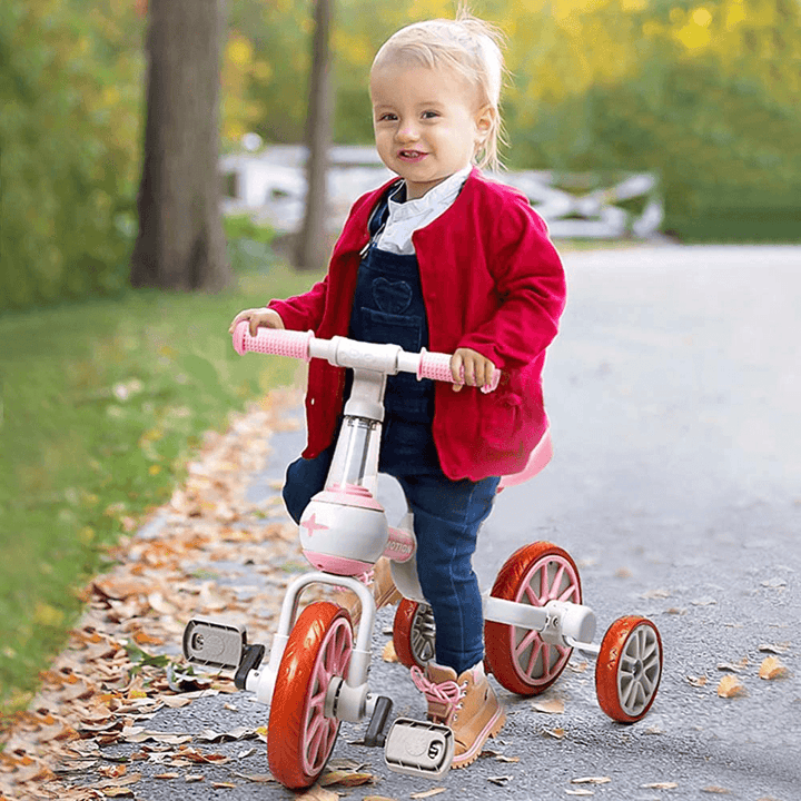 PORSA PIM 3-In-1 Kids Tricycle Baby Balance Bike Ride Slip Dual Mode Children Bike with Detachable Pedal for 1-4 Year Old - MRSLM