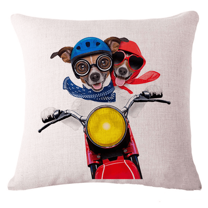 Honana 45X45Cm Home Decoration Creative Cute Cartoon Dogs 8 Optional Patterns Cotton Linen Pillowcases Sofa Cushion Cover - MRSLM