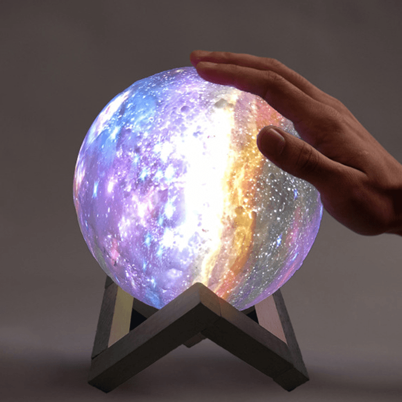 3D 7 Colors Moon Led Lamp Print Star Light Colorful Touch Sensor Usb Painted Night Light Home Bedroom Decor - MRSLM