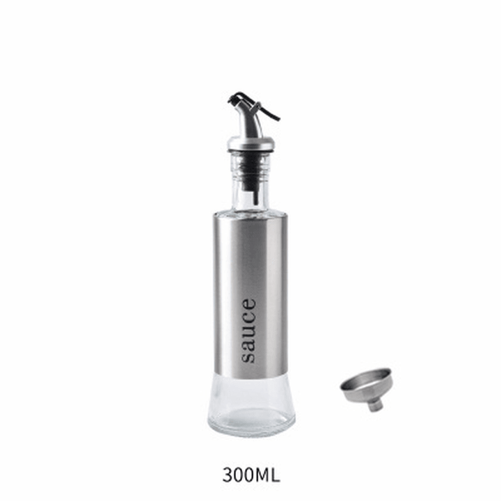 300ML Olive Oil Dispenser Bottles with Funnel Stainless Steel Oil Pourer Dispensing Bottles Oil Vinegar Sauce Bottle - MRSLM